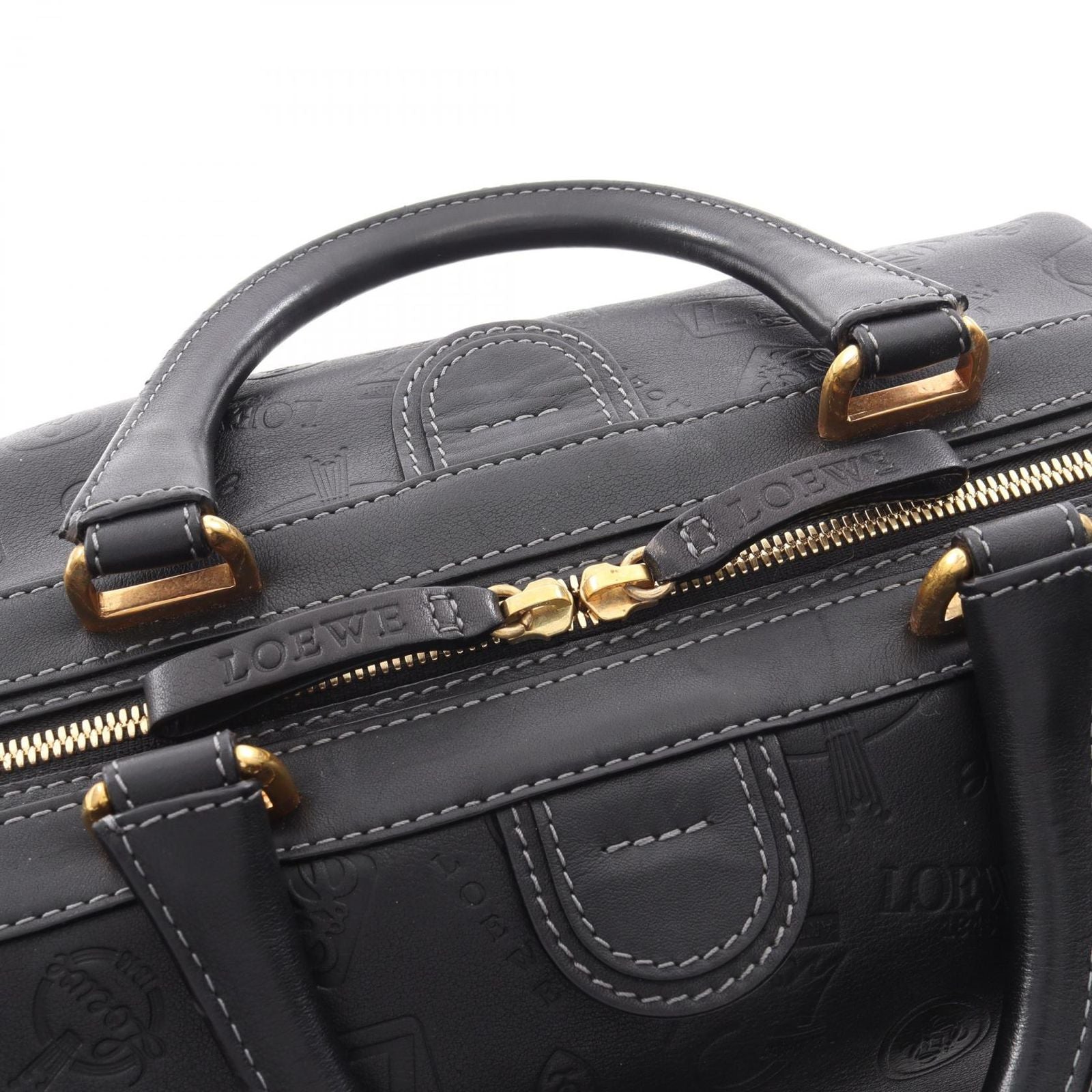 Loewe Tote Doctor's Anniversary Black Leather Mini Boston — view 9