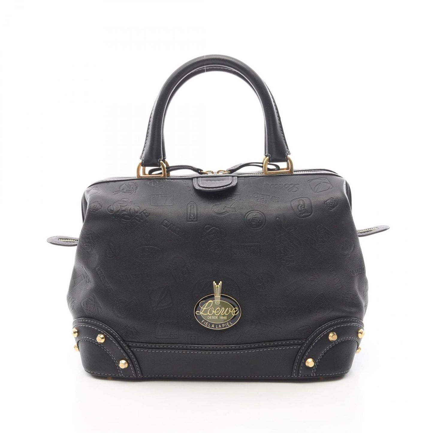 Loewe Tote Doctor's Anniversary Black Leather Mini Boston