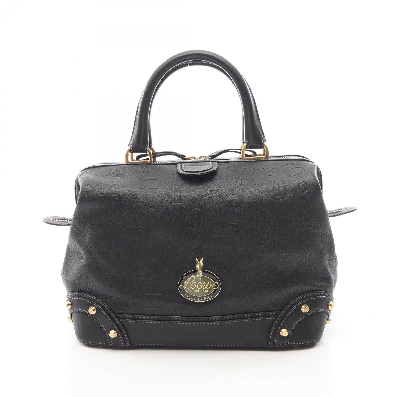 Loewe Tote Doctor's Anniversary Black Leather Mini Boston