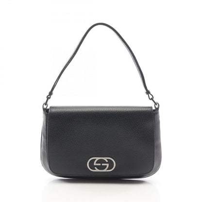 Gucci Shoulder Bag Interlocking 001 Black Leather
