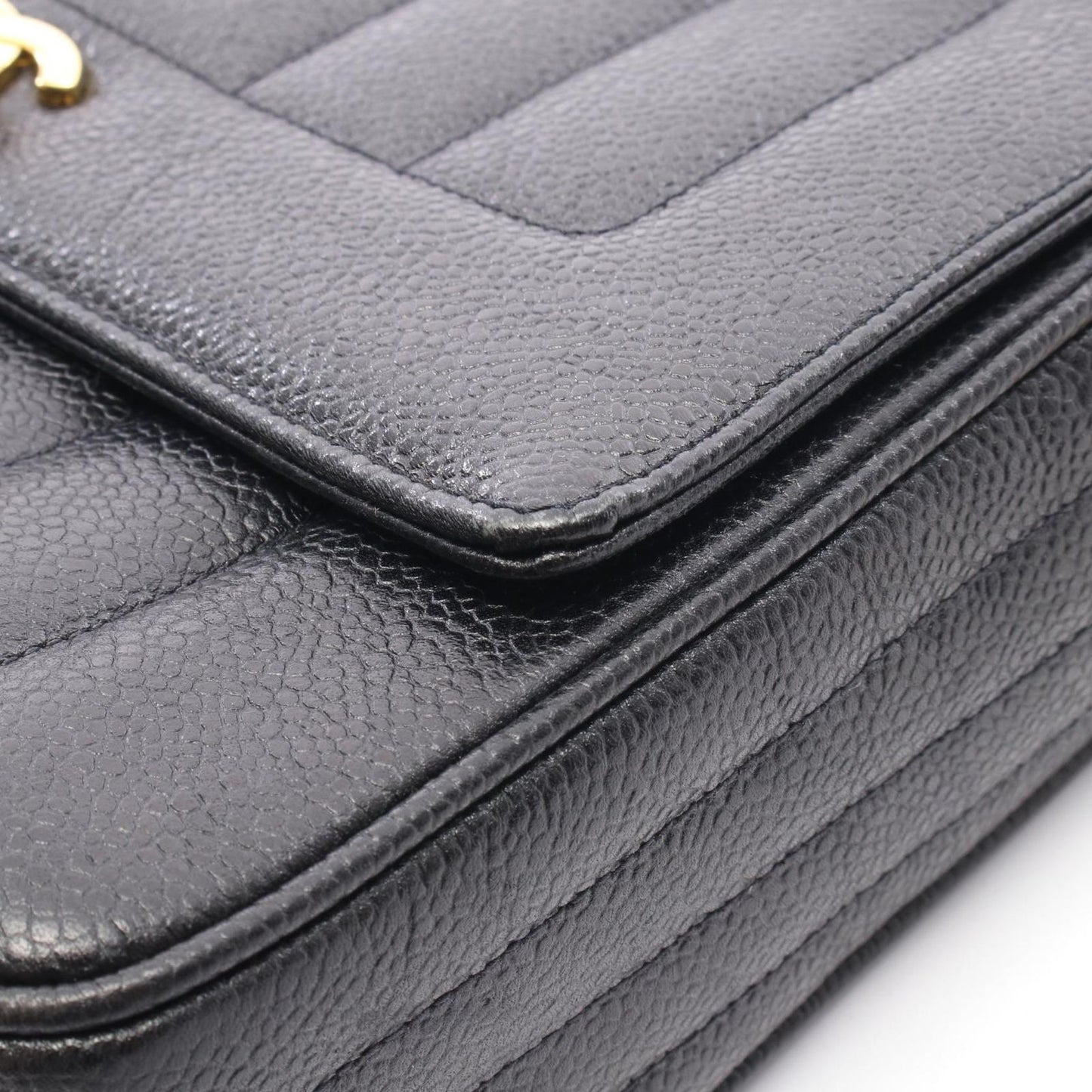 Chanel Shoulder Bag Mademoiselle Cocobol Black Calf Chain — view 8