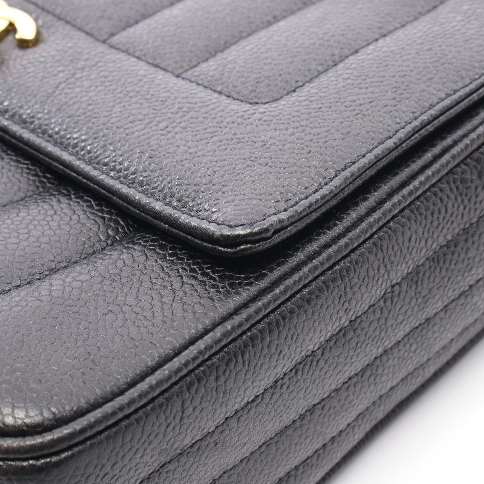 Chanel Shoulder Bag Mademoiselle Cocobol Black Calf Chain — view 8