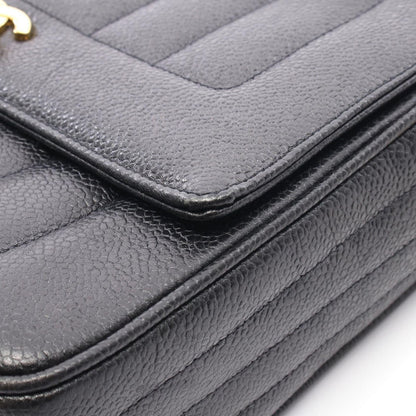 Chanel Shoulder Bag Mademoiselle Cocobol Black Calf Chain — view 8