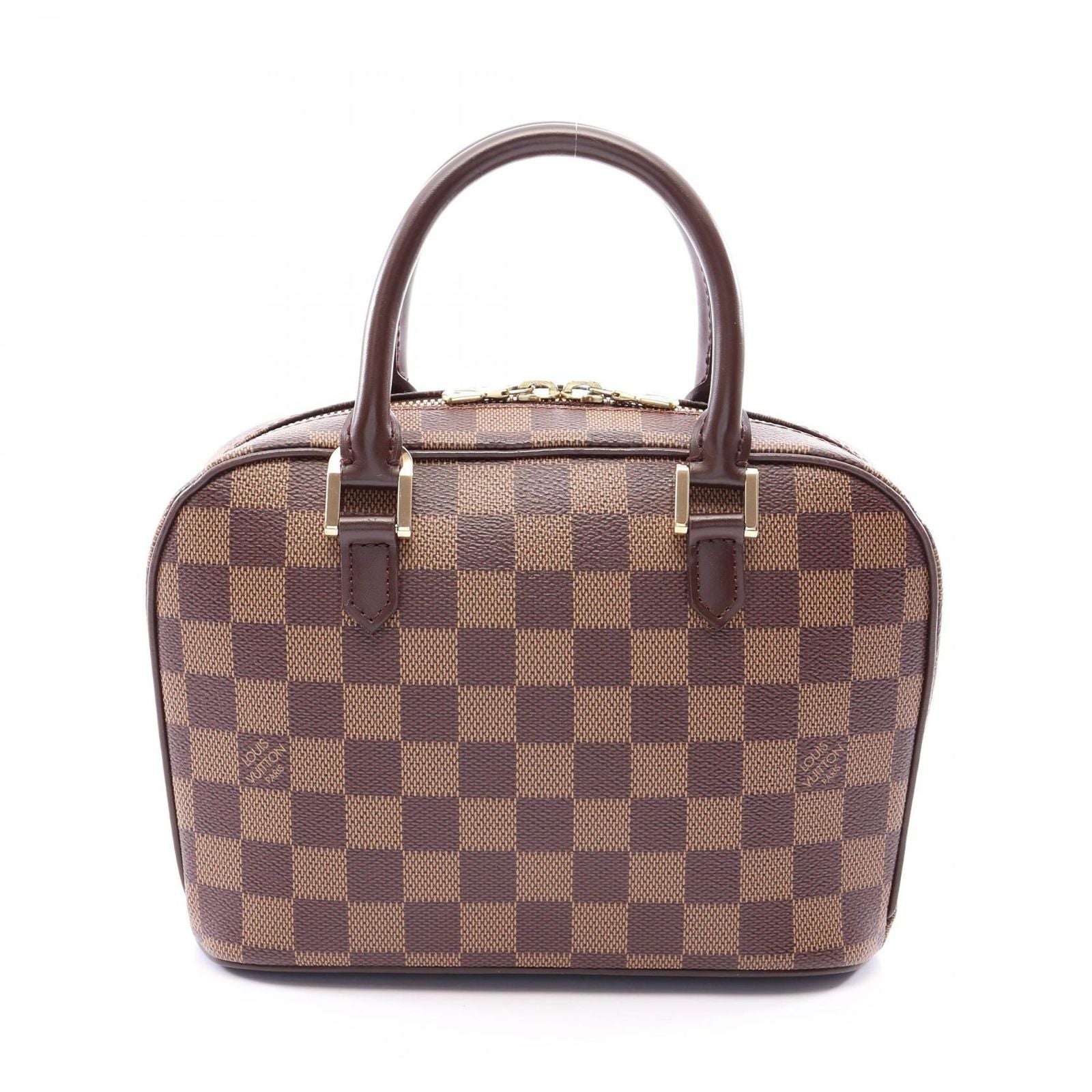 Louis Vuitton Handbag Saria Mini Damier Ebene Canvas Leather