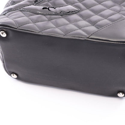 Chanel Tote Cambon Line Black Enamel Leather Patent — view 9