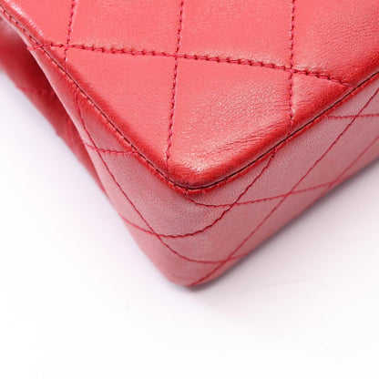 Chanel Shoulder Bag Mini Quilted Red Lambskin Chain — view 8