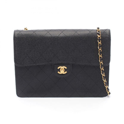 Chanel Shoulder Bag Deca Quilted 30 Single Flap Black Calf Chain