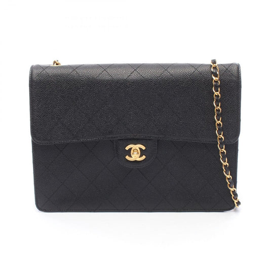 Chanel Shoulder Bag Deca Quilted 30 Single Flap Black Calf Chain
