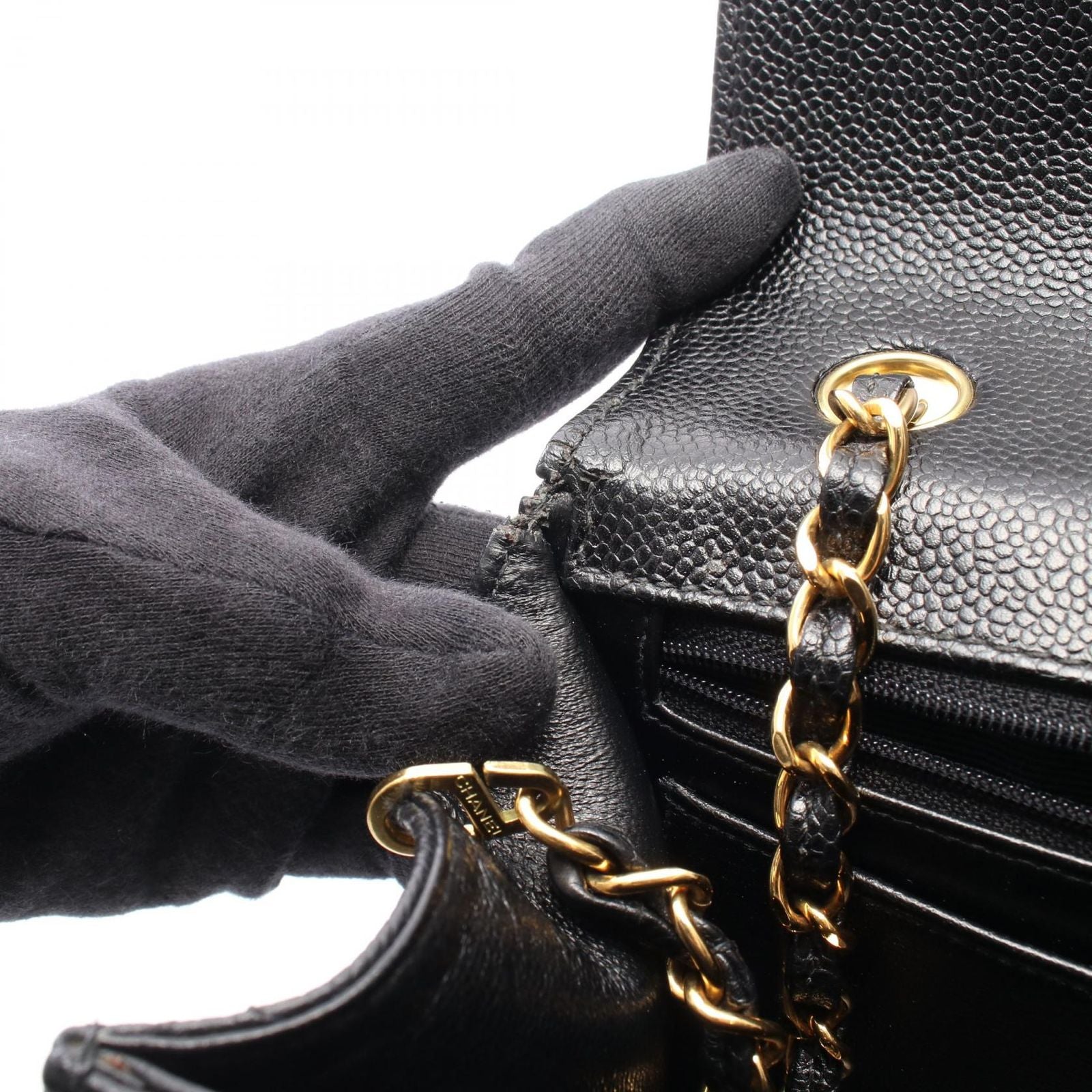 Chanel Shoulder Bag Deca Quilted 30 Single Flap Black Calf Chain — view 8