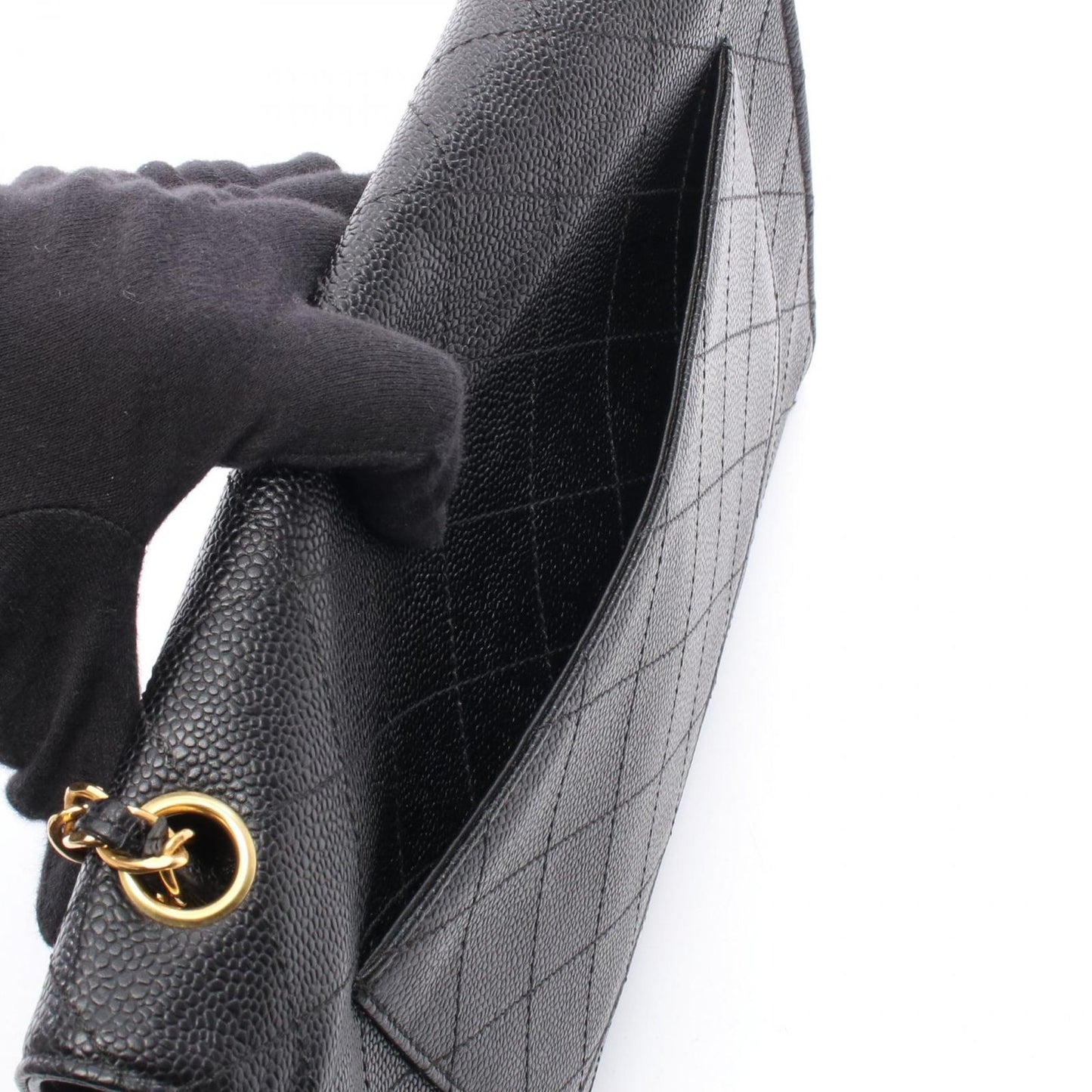 Chanel Shoulder Bag Deca Quilted 30 Single Flap Black Calf Chain — view 6