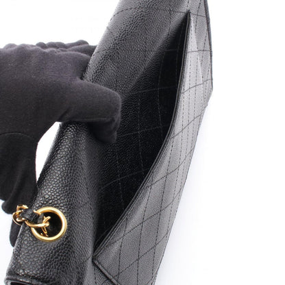 Chanel Shoulder Bag Deca Quilted 30 Single Flap Black Calf Chain — view 6
