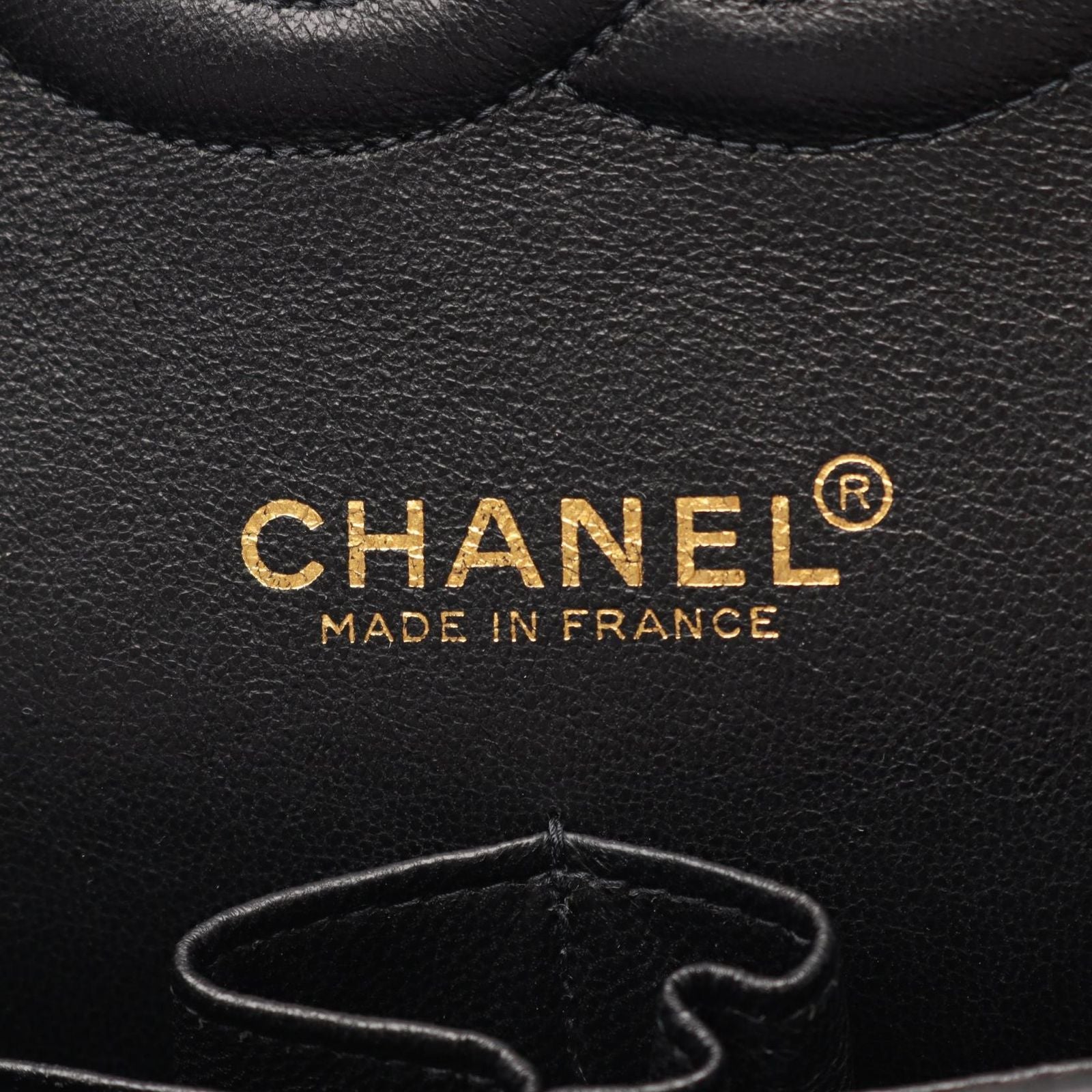 Chanel Shoulder Bag Quilted Double Flap Black Caviar Leather Chain — view 4