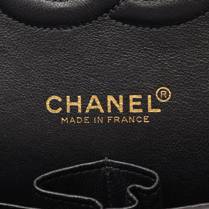 Chanel Shoulder Bag Quilted Double Flap Black Caviar Leather Chain — view 4