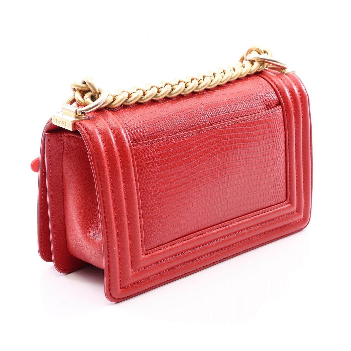 Chanel Shoulder Bag Boy Small Red Leather Chain — view 2