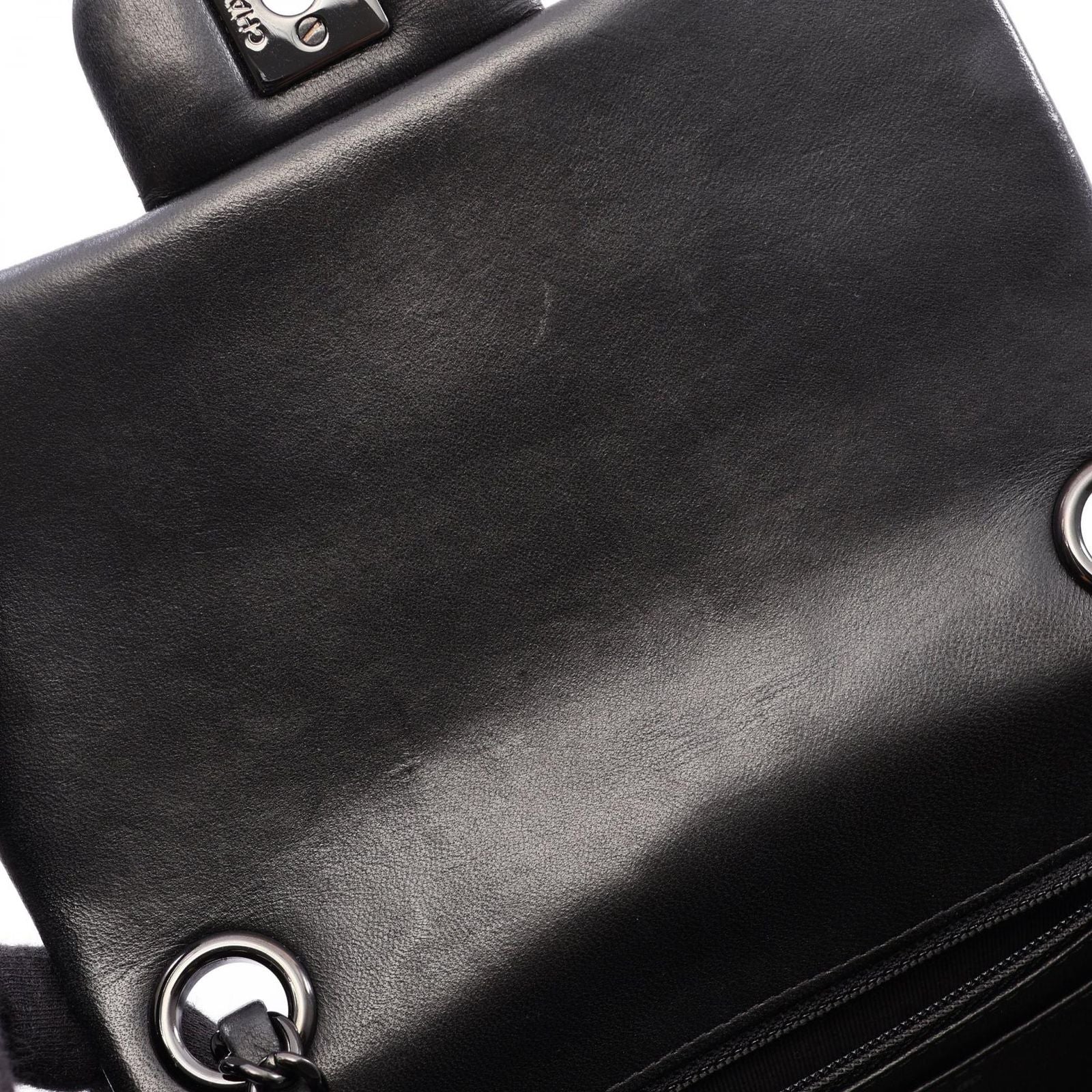 Chanel Shoulder Bag Chain Black Lambskin — view 6