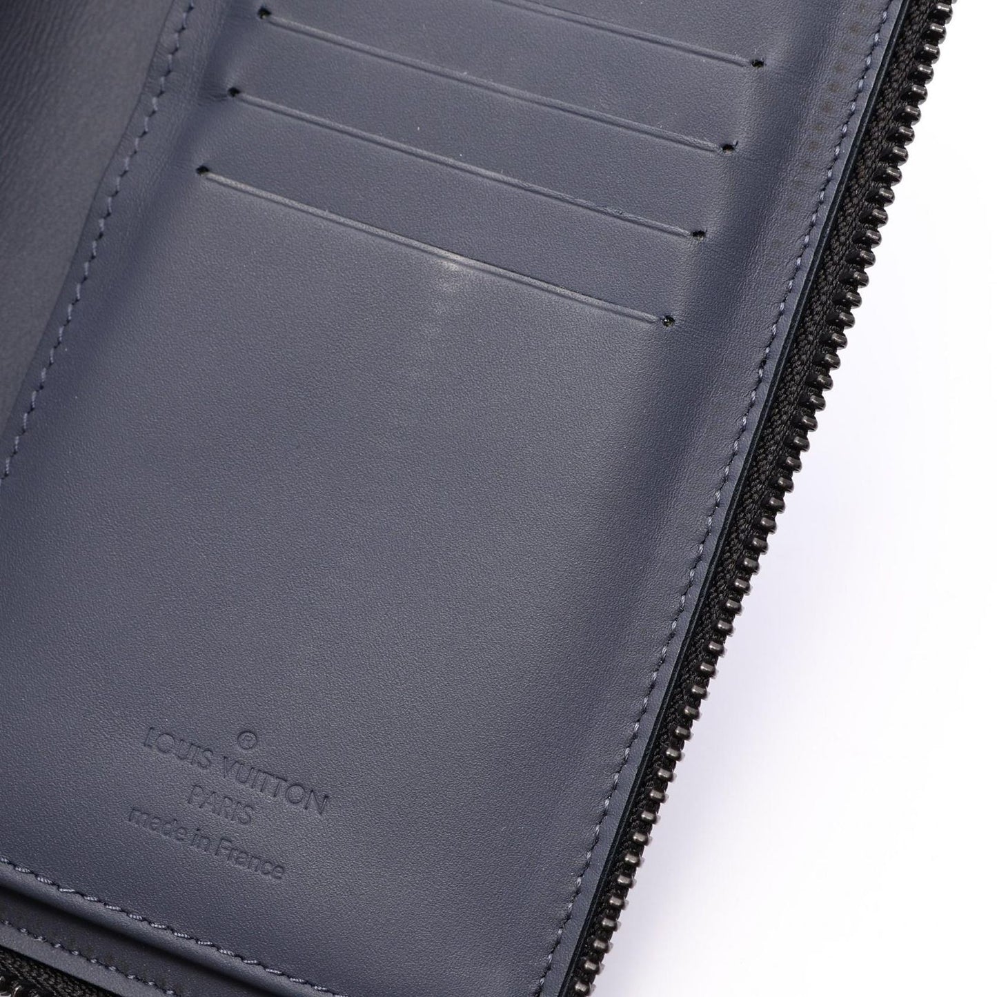Louis Vuitton Round Wallet Zippy Vertical Navy Leather — view 7