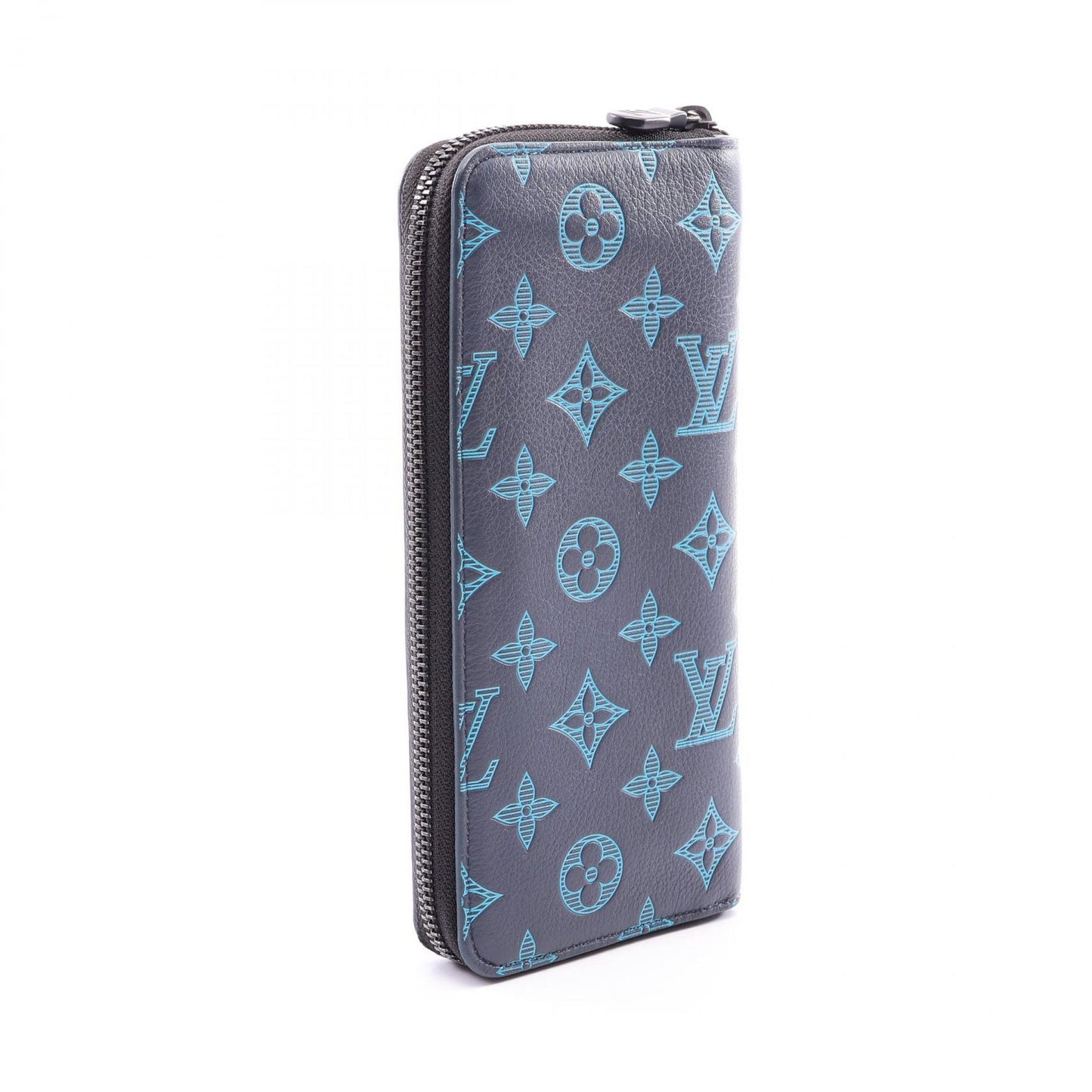 Louis Vuitton Round Wallet Zippy Vertical Navy Leather — view 2