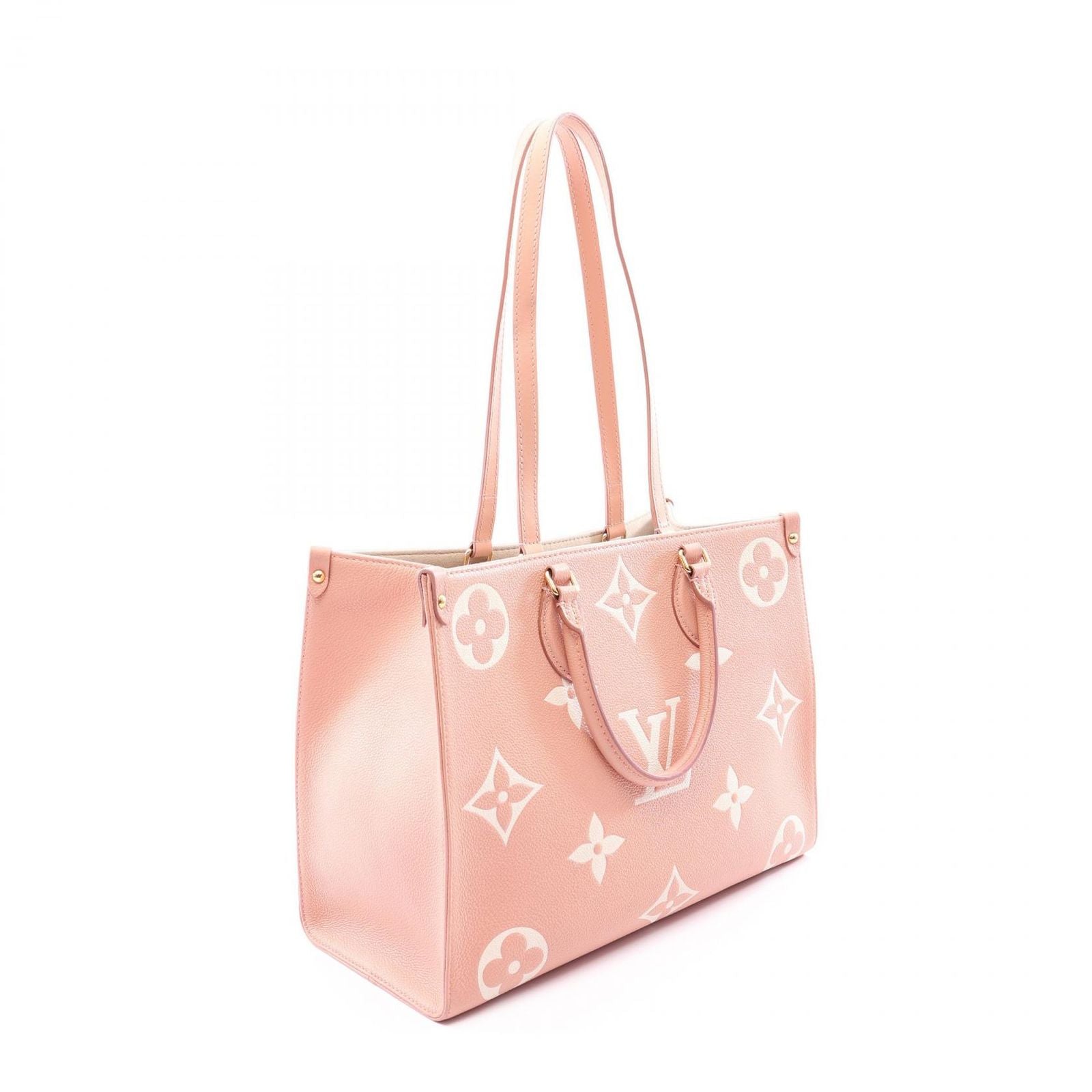 Louis Vuitton Tote On The Go Rose Trianon Cream Leather — view 2