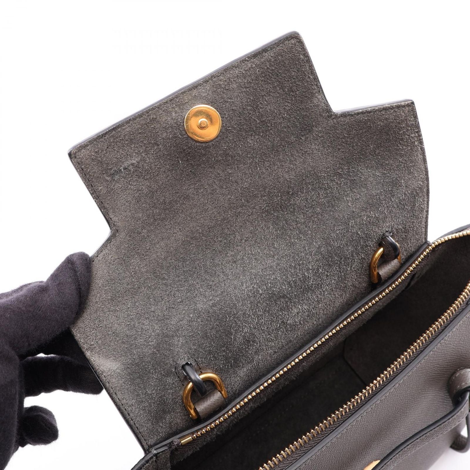 Celine Belt Bag Nano 2-Way Gray Leather — view 8