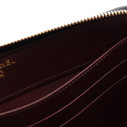 Chanel Round Wallet Classic Long Zip Quilted Black Caviar Leather — view 8