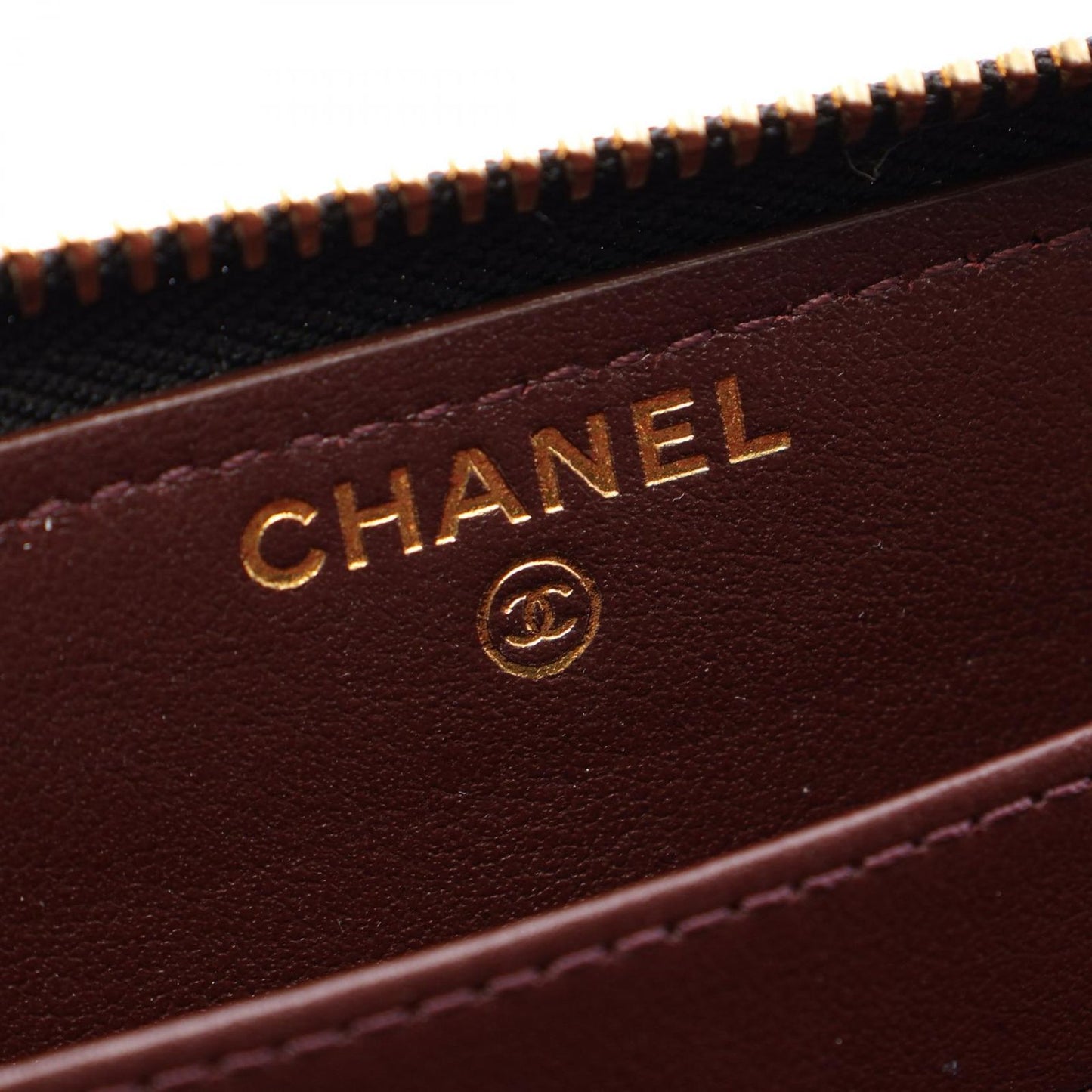 Chanel Round Wallet Classic Long Zip Quilted Black Caviar Leather — view 4