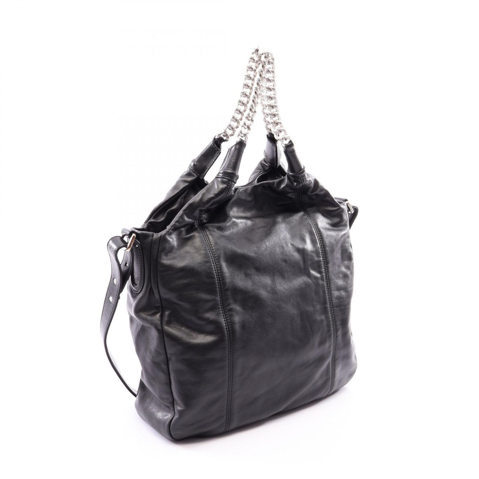 Chanel Handbag CC Logo 2-Way Black Lambskin — view 2