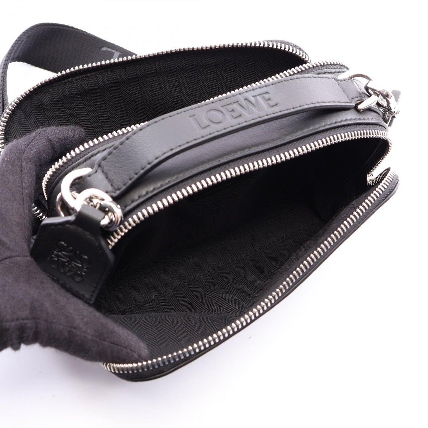 Loewe Crossbody Camera Bag Mini 2-Way Black Leather — view 3
