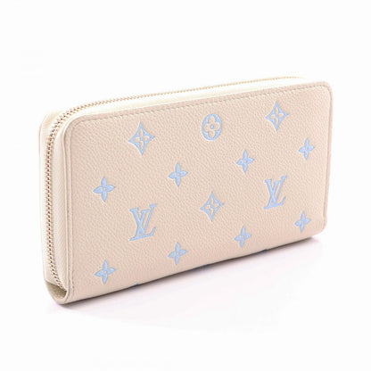 Louis Vuitton Round Wallet Zippy Milki White Blue Leather — view 2