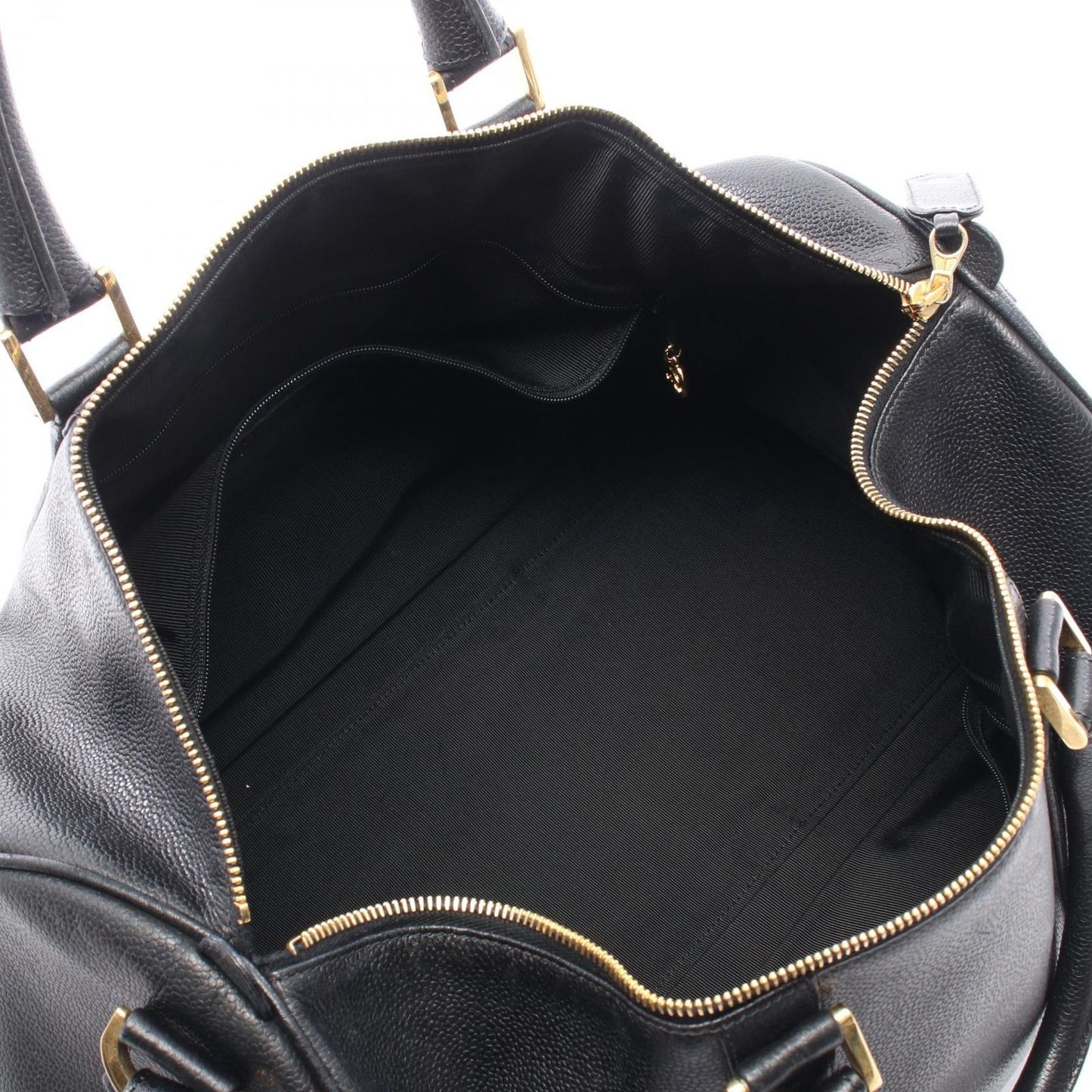 Chanel Boston Bag CC Logo 2-Way Black Caviar Leather CC — view 3
