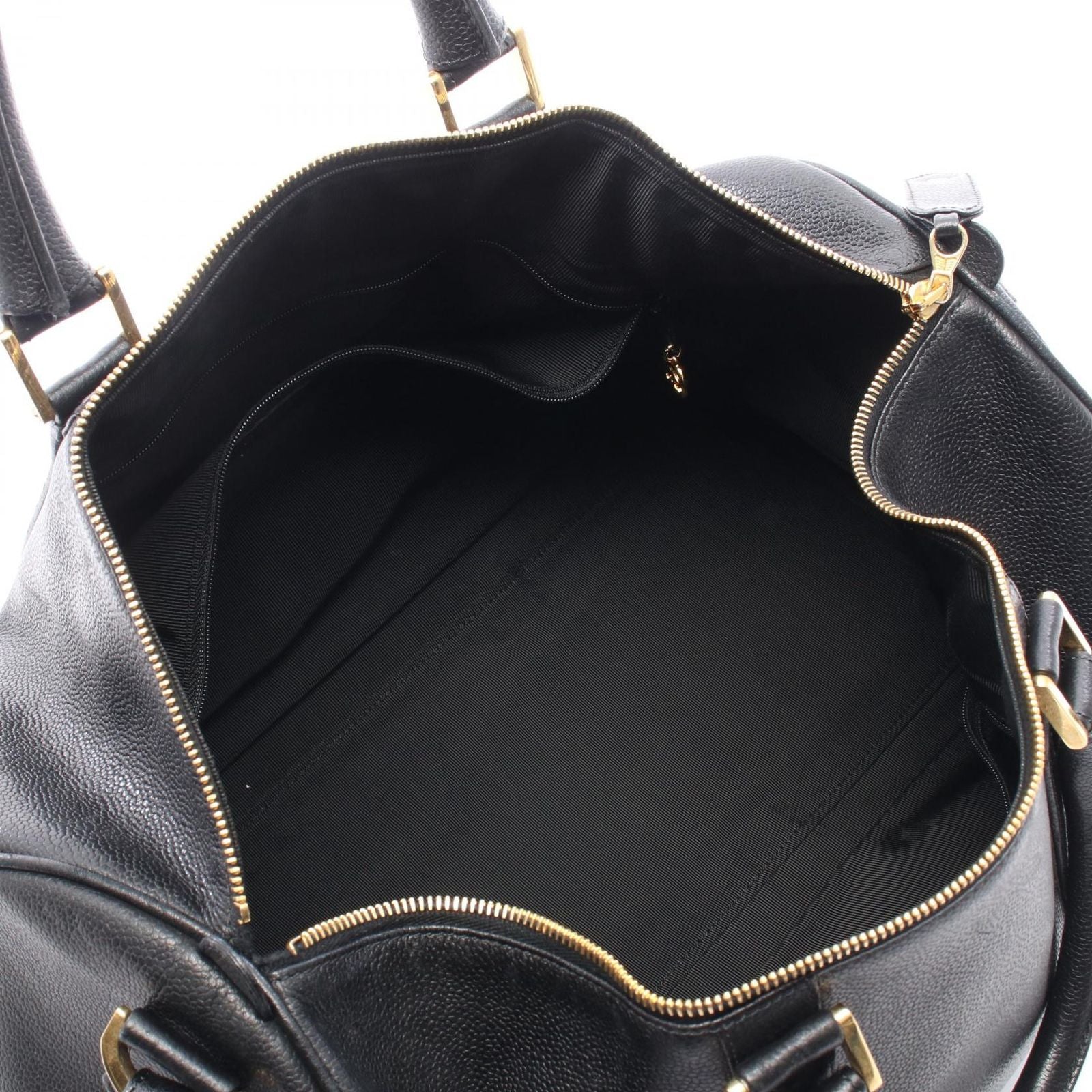 Chanel Boston Bag CC Logo 2-Way Black Caviar Leather CC — view 3