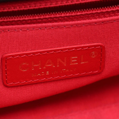 Chanel Shoulder Bag Quilted Logo Black Lambskin Chain — view 4