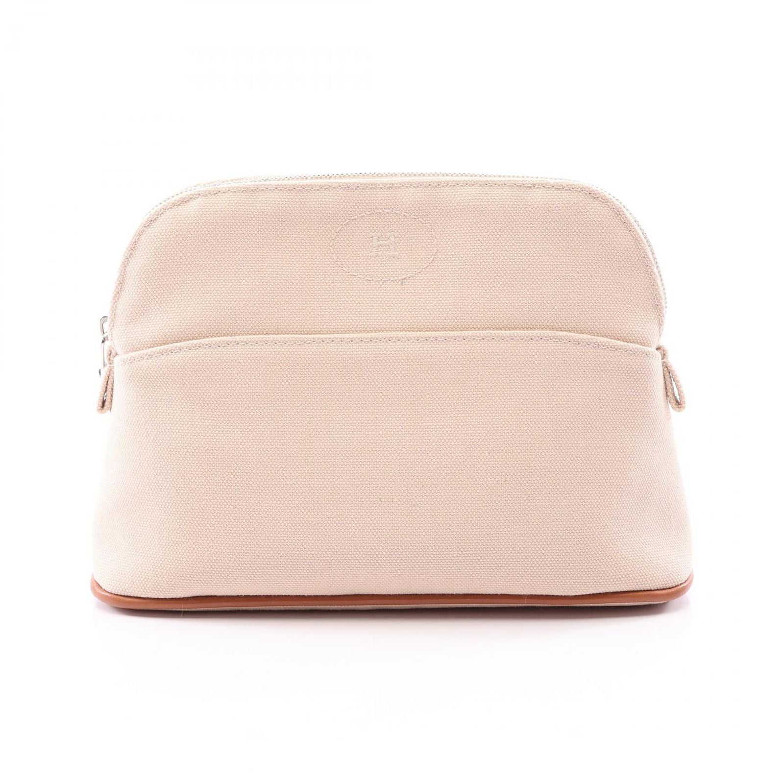 Hermes Pouch Bolide 20 01 Natural Canvas Leather Mini