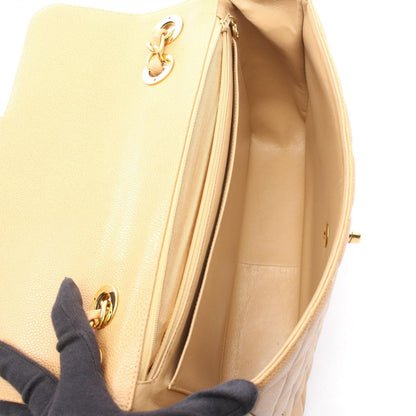 Chanel Shoulder Bag Deca Quilted 30 Single Flap Beige Caviar Leather Chain — view 3