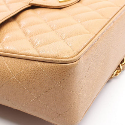 Chanel Shoulder Bag Deca Quilted 30 Single Flap Beige Caviar Leather Chain — view 7