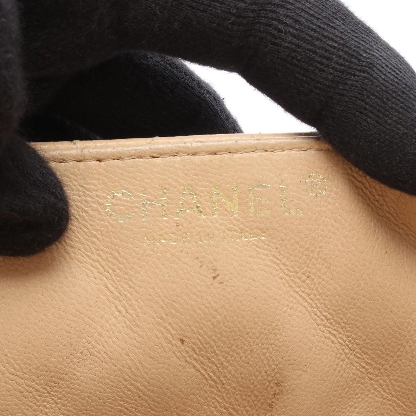 Chanel Shoulder Bag Quilted East Waist Beige Caviar Leather Chain — view 4