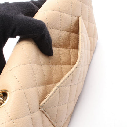 Chanel Shoulder Bag Quilted East Waist Beige Caviar Leather Chain — view 6