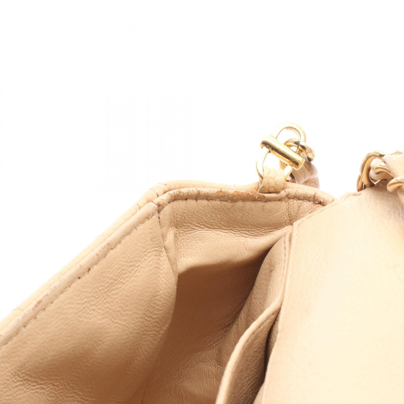 Chanel Shoulder Bag Quilted East Waist Beige Caviar Leather Chain — view 7