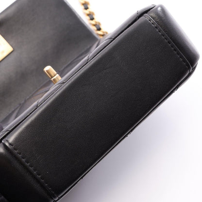 Chanel Shoulder Bag Quilted Black Lambskin Mini Chain — view 7