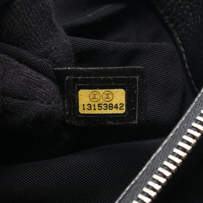 Chanel Tote CC Logo Black Caviar Leather Chain — view 5