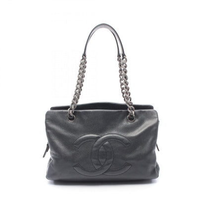Chanel Tote CC Logo Black Caviar Leather Chain