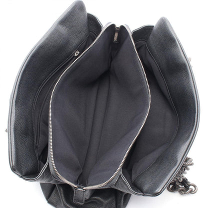 Chanel Tote CC Logo Black Caviar Leather Chain — view 3