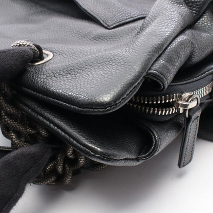 Chanel Tote CC Logo Black Caviar Leather Chain — view 8