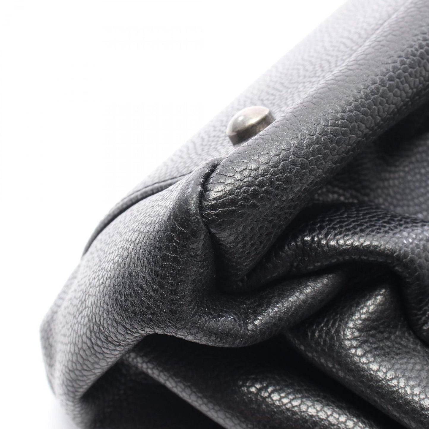 Chanel Tote CC Logo Black Caviar Leather Chain — view 9