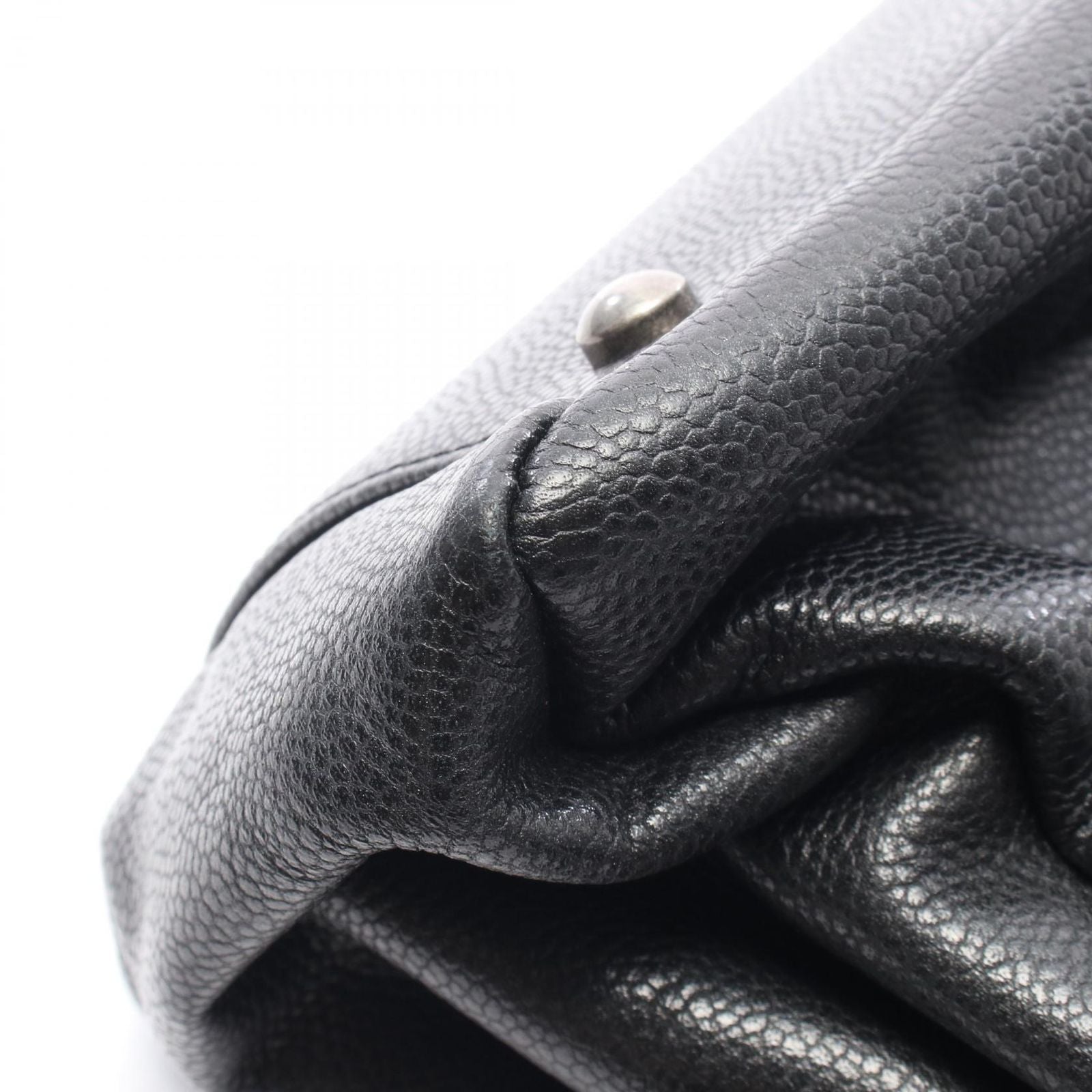 Chanel Tote CC Logo Black Caviar Leather Chain — view 9