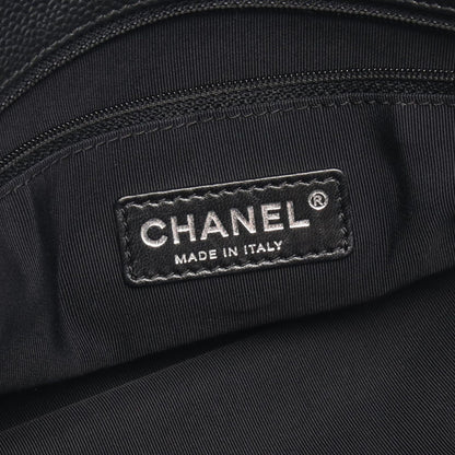 Chanel Tote CC Logo Black Caviar Leather Chain — view 4