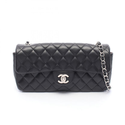 Chanel Shoulder Bag Quilted East Waist Black Lambskin Chain