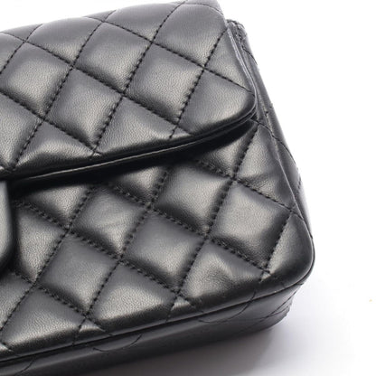 Chanel Shoulder Bag Quilted East Waist Black Lambskin Chain — view 8