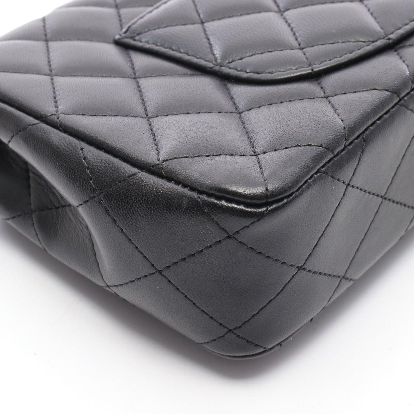 Chanel Shoulder Bag Quilted East Waist Black Lambskin Chain — view 7