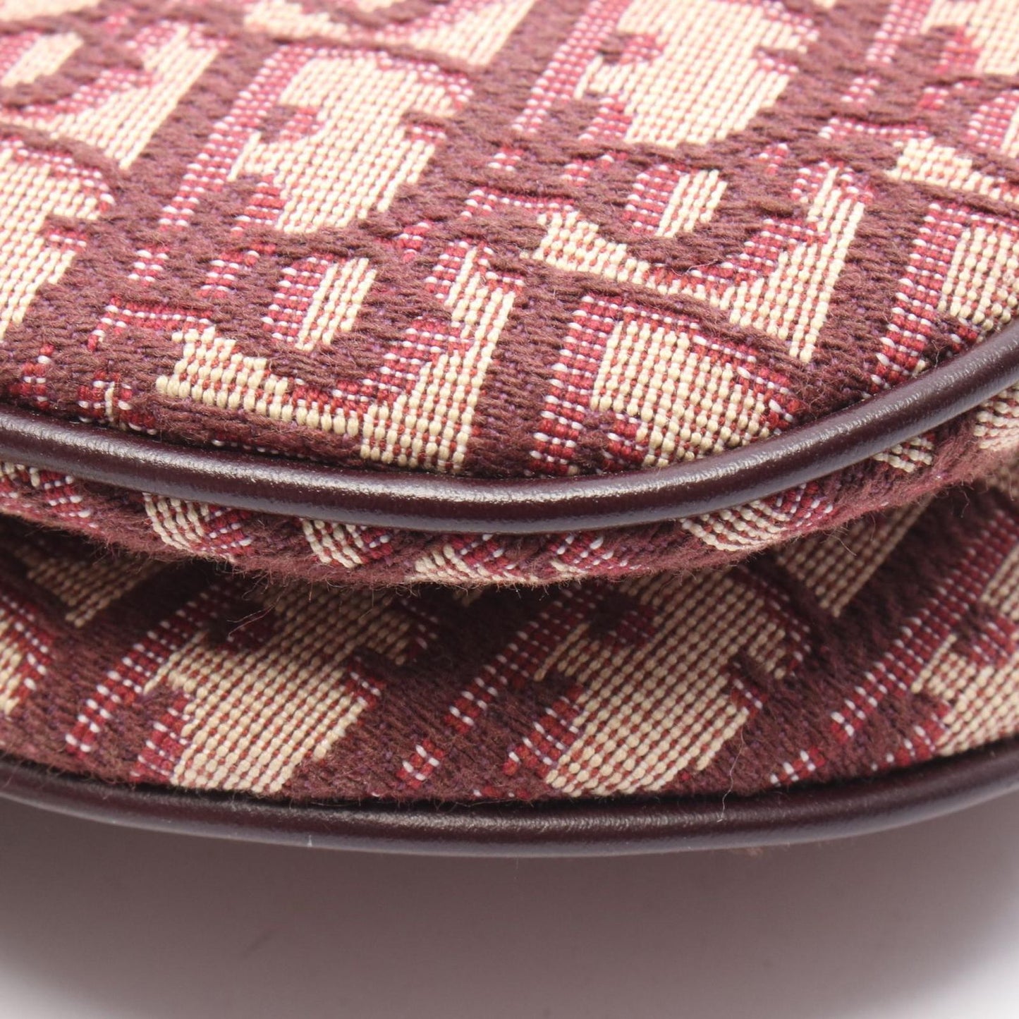 Dior Handbag Saddle Oblique Bordeaux Canvas Leather Bag Mini — view 6