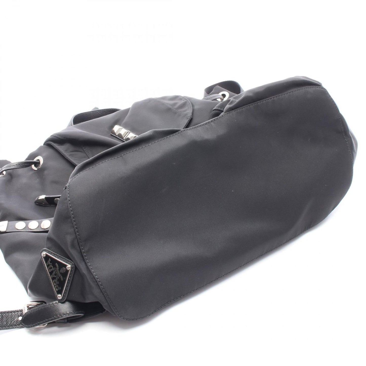 Prada Backpack New Vela Studs Black Nylon Leather — view 6